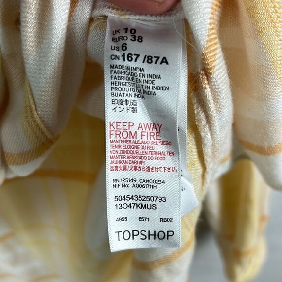Topshop Yellow Plaid Front Pocket Button Up - Picture 9 of 10